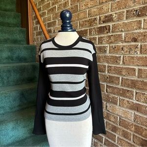 VTG Y2K 90s Striped Ribbed Chunky Knit Sweater